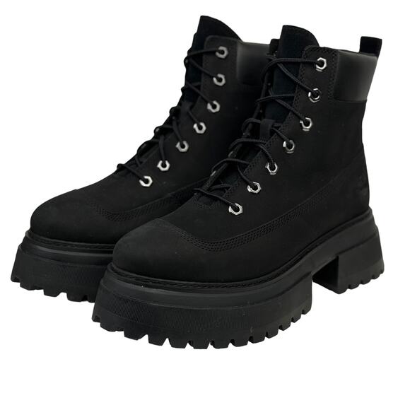 Timberland Women's Boots Platform Sky 6" Lace Up 10 Chunky Goth Grunge Black NEW